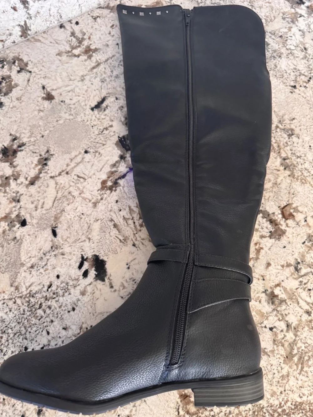 Rialto Black Vegan Wide Calf OTK Boots New